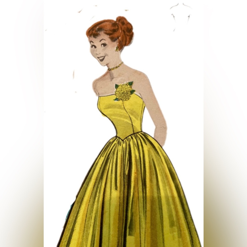 VTG Butterick 50’s Pattern Floor Length Gown